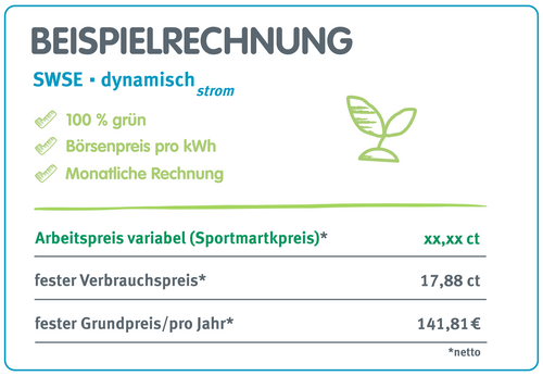 Beispielrechnung für einen dynamischen Tarif