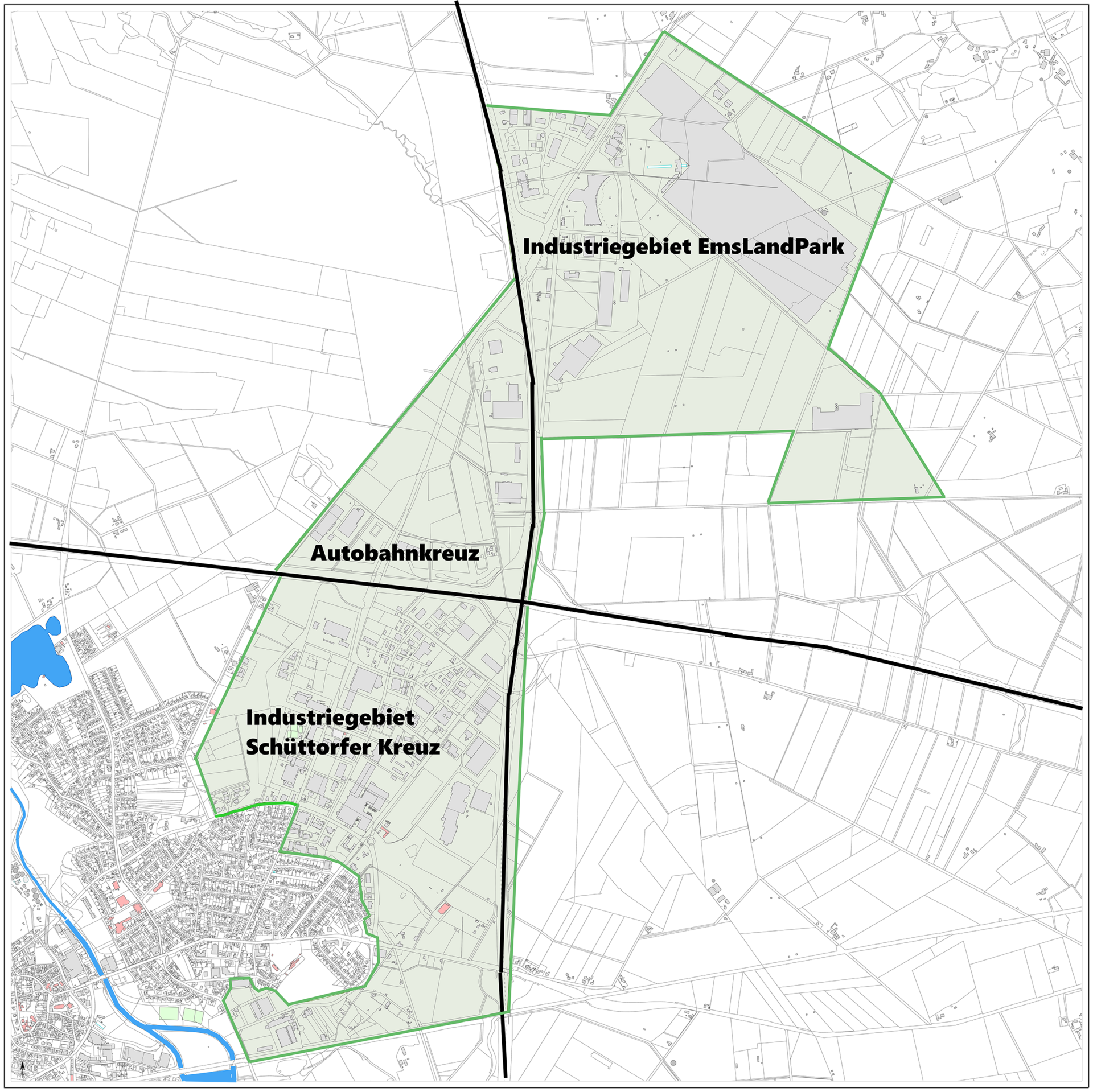 Karte Industriegebiet von oben