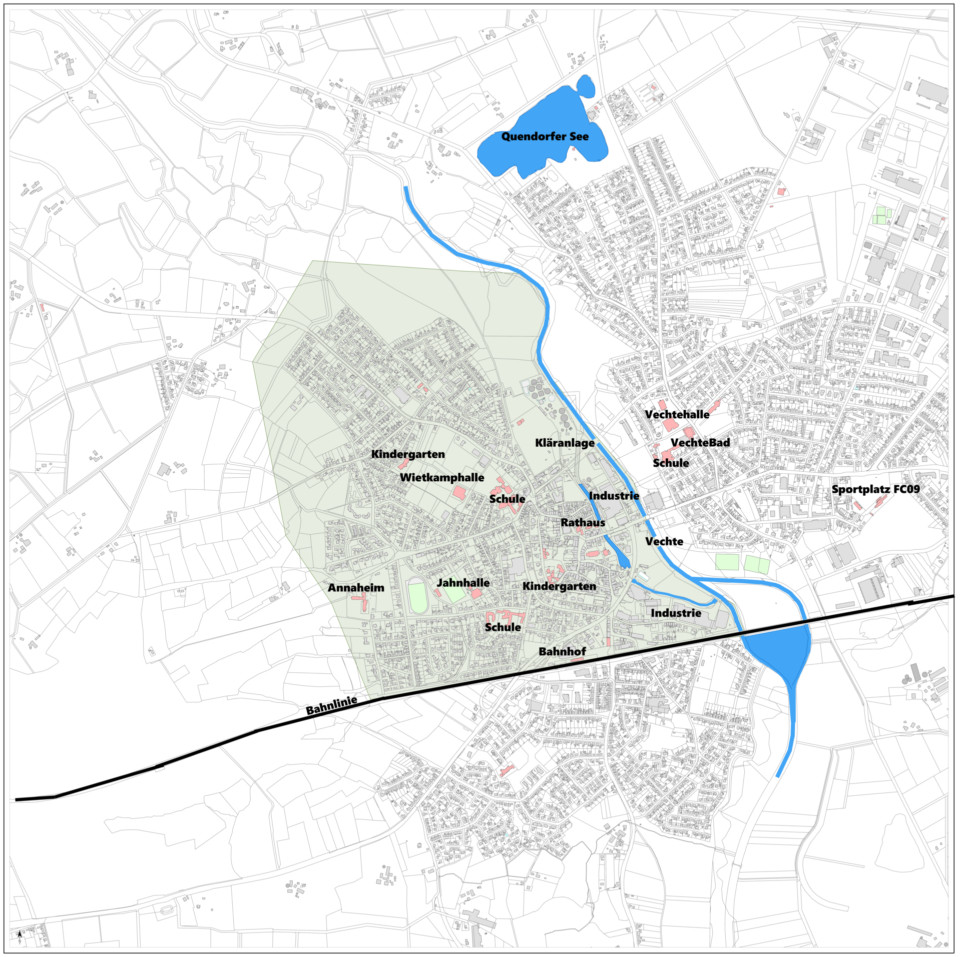 Karte Schüttorf von oben - neu