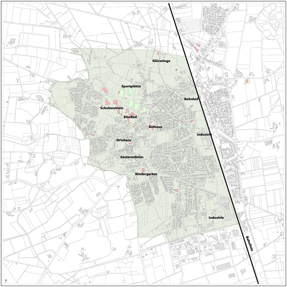 Kartenausschnitt Emsbüren